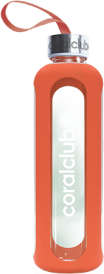 Стеклянная бутылка Clear Water, оранжевая 